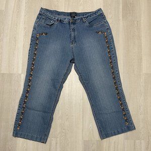 Wild Z Designer's JEANS embroidered~ size 24